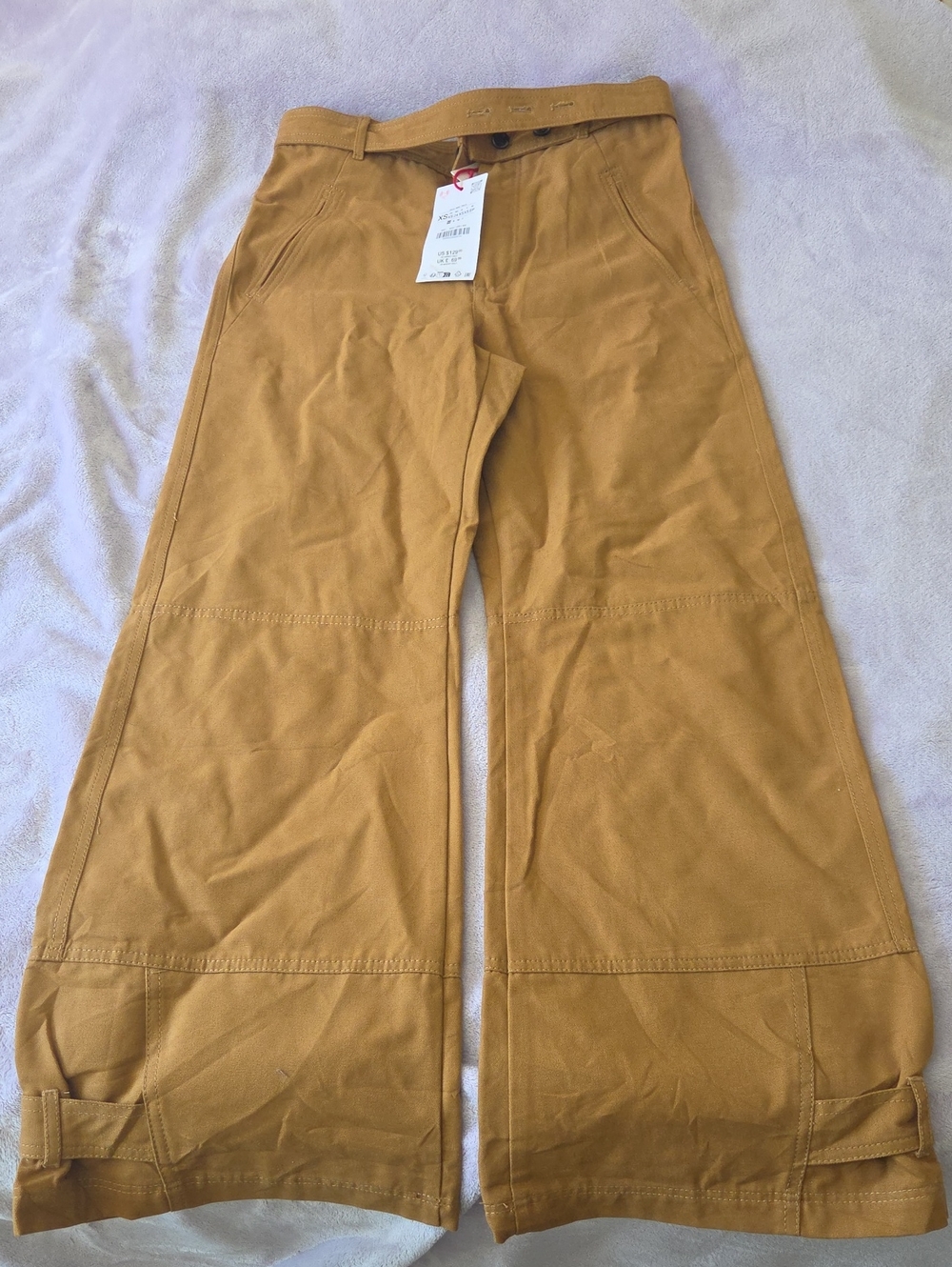 Zara SRPLS Tan Military Utility Cargo Pants NWT High Waist XS 24